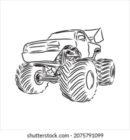 sketch of Monster Truck Vector Illustration monster truck vector