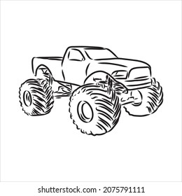 sketch of Monster Truck Vector Illustration monster truck vector