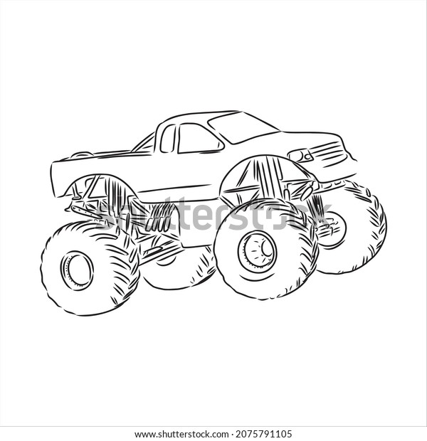 sketch of Monster Truck Vector Illustration\
monster truck vector