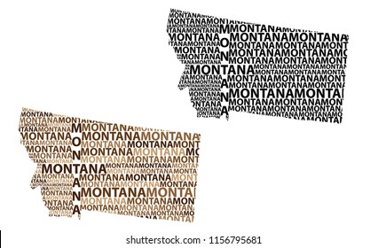 Sketch Montana United States America Letter Stock Vector (Royalty Free ...