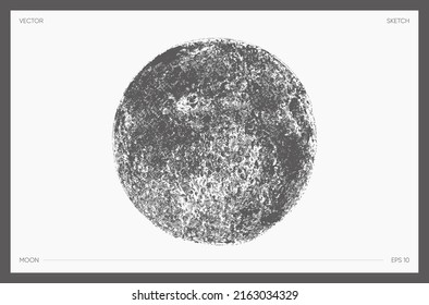 Esbozo de la fase lunar. Ilustración vectorial dibujada por mano