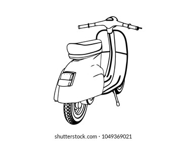 sketch moped vector