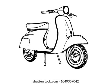 sketch moped vector