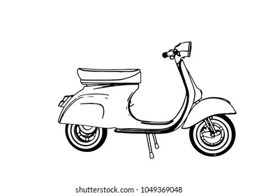 sketch moped vector