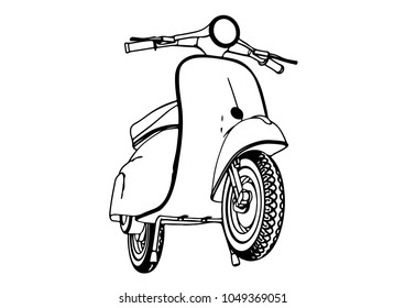 sketch moped vector