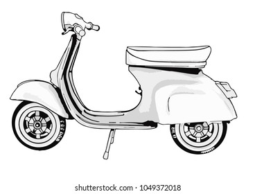 sketch moped vector