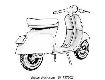 Sketch Moped Vector Stock Vector (royalty Free) 1049372024 