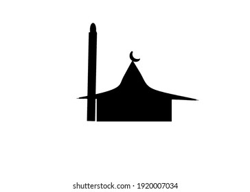 Skizze des Mosque-Gebäudes auf Schwarz