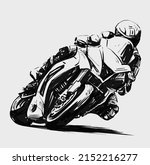 Sketch of motorcycle racing hand draw 