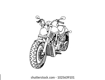 Motorbike Line Drawing Images, Stock Photos & Vectors | Shutterstock