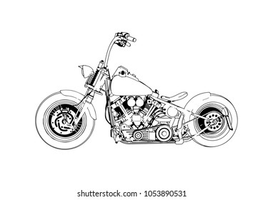 sketch of a motorcycle vector