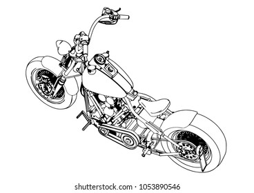sketch of a motorcycle vector