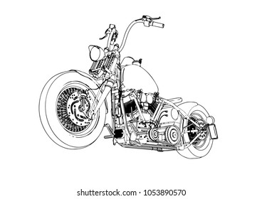 sketch of a motorcycle vector