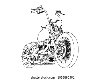 sketch of a motorcycle vector