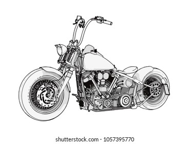 sketch of a motorcycle vector
