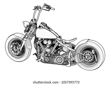 sketch of a motorcycle vector
