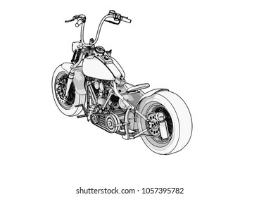 sketch of a motorcycle vector
