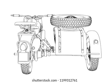 sketch motorcycle vector