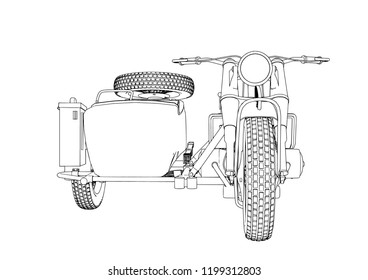sketch motorcycle vector
