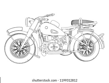 sketch motorcycle vector