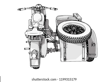 sketch motorcycle vector