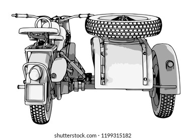 sketch motorcycle vector
