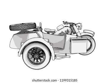 sketch motorcycle vector