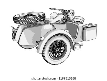 sketch motorcycle vector