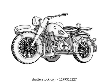 sketch motorcycle vector