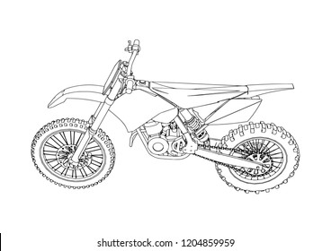 sketch motorcycle vector