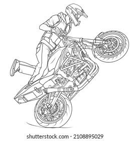 sketch of a motorcycle vector,  with white background