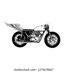 sketch of motorcycle with wing