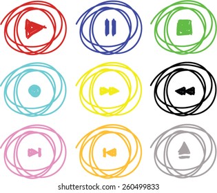 Sketch multimedia icons / Media player icon set