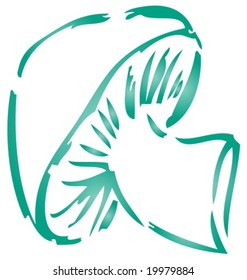 Sketch of a mushroom. Hand-drawn lineart look illustration