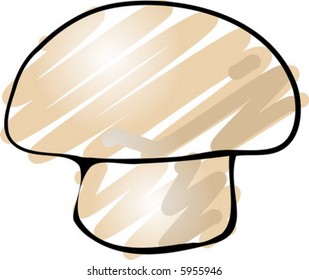 Sketch of a mushroom. Hand-drawn lineart look illustration