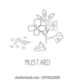 Sketch Mustard Simple Vector Illustration in Doodle Style