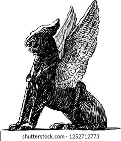 Sketch of a mythological griffin