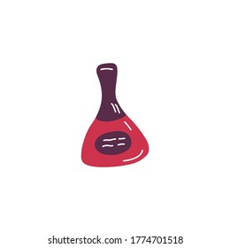 Sketch nail varnish image. Hand drawn nail polish bottle. Fashion, cosmetic and beauty sketching. Vector flat doodle illustration