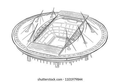 Sketch of the new stadium in Saint-Petersburg.