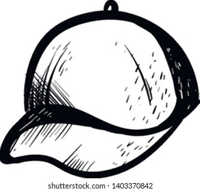 Sketch of a nice cap in black and white , vector, color drawing or illustration.