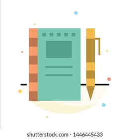 Sketch Notebook, Drawing, Notebook, Pencil, Sketch Abstract Flat Color Icon Template