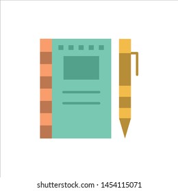 Sketch Notebook, Drawing, Notebook, Pencil, Sketch  Flat Color Icon. Vector icon banner Template