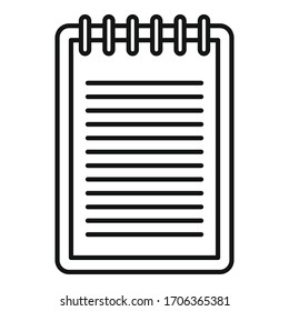 Sketch notebook icon. Outline sketch notebook vector icon for web design isolated on white background