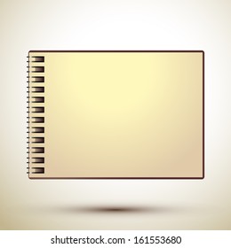 Sketch Notebook on white background. Vintage notepad on a spring.