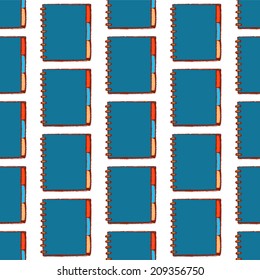 Sketch notebook with spiral,vintage seamless pattern