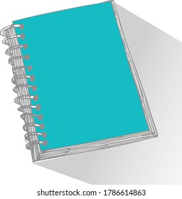 Sketch of a notebook. Vector illustration with hand drawn notebook sheet. Blank page notebook