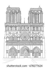 Sketch Notre Dame Cathedral