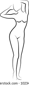 sketch of a nude woman - Shutterstock ID 102343471