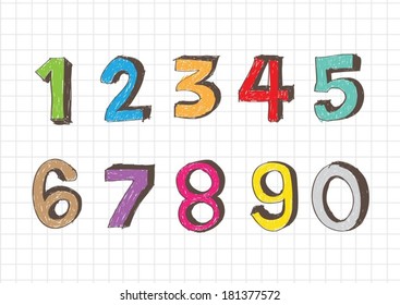 Sketch numbers 0-9