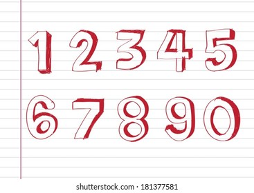 Sketch numbers 0-9